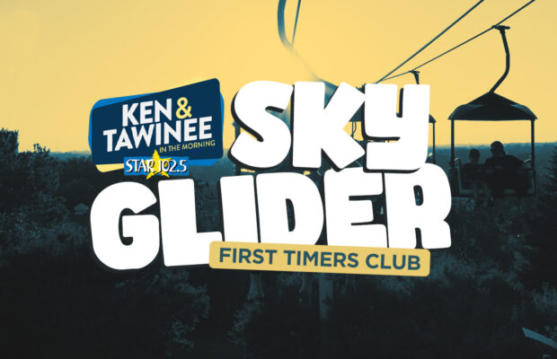 Amy and Emily from Ames Ride the Sky Glider as First-Timers