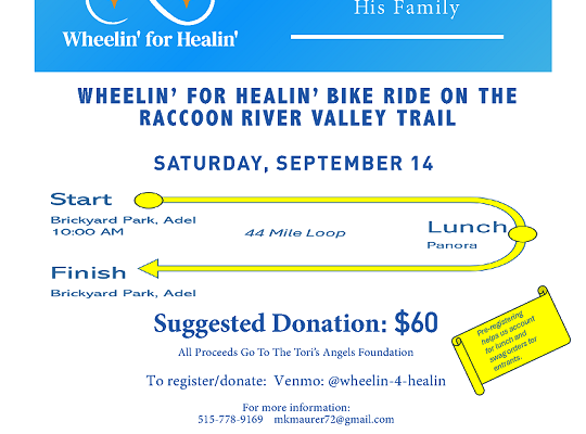 Tori’s Angels – Wheelin’ for Healin’ Bike Ride